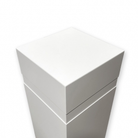 1013 - Wit Gelakte Design Zuil Met Kraag - MDF - 200 x 200 x 1000 mm (2)