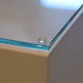 9001 - Glasplaat voor sokkels/zuilen/pilaren - Floatglas blank (plat poli geslepen) - 450 x 450 mm (1)