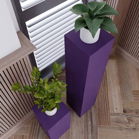 1008 - Sokkel/Zuil/Pilaar violet - MDF vochtwerend - 300 x 300 x 300 mm (2)