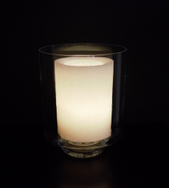 9106 - Kaarshouder Lampyon voor windlicht wit - ⌀12 x 15 cm (5)