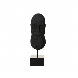 Sokkelfabriek | Zwart houten masker op voet voor op sokkel
