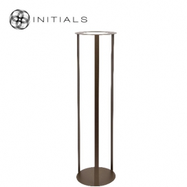 4030 - Sokkel Metaal Rond Metallic Bruin  excl. windlicht - ⌀27.5 x 100 cm (2)