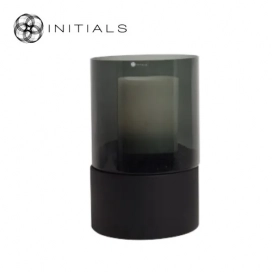4014 - Sokkel Metaal Rond Zwart  excl. windlicht - ⌀27.5 x 15 cm (3)