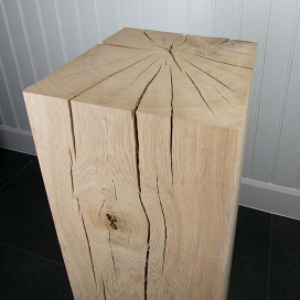 2008 - Sokkel Massief Eikenhout BLOK - Eiken - 290 x 290 x 1000 mm (2)
