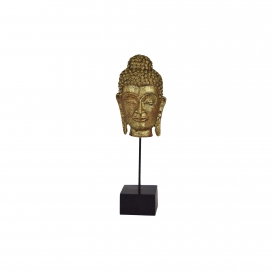 6011 - Gouden boeddha hoofd op voet - Gouden boeddha hoofd op standaard (1)