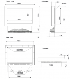 4051 - Kalfire Elektrische Sfeerhaard E-65 - E-65 met Media Wall (3)
