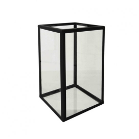 9104 - Windlicht kubus geschikt op sokkel/zuil/pilaar - Glas - 300 x 300 x 500 mm (1)