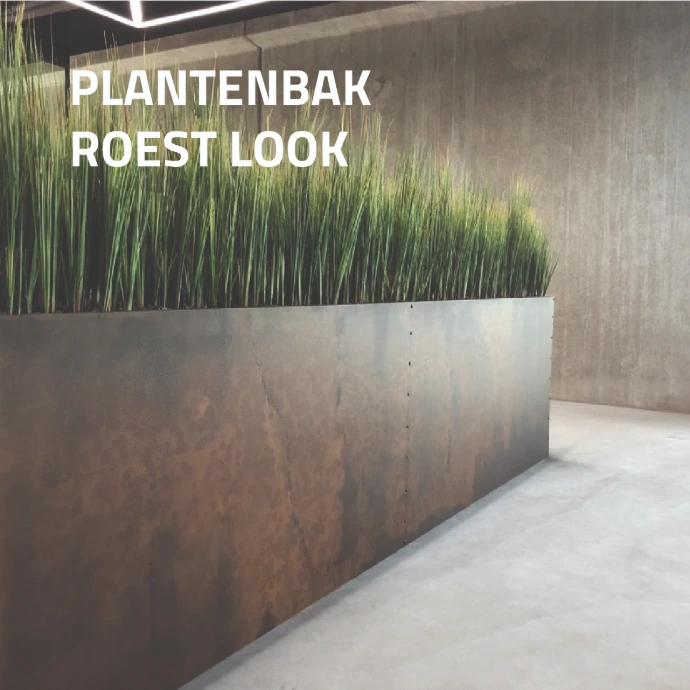 Plantenbak met roestlook als afscheiding