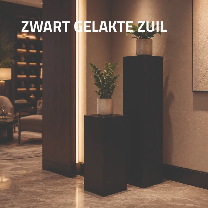 Zwarte sokkels in interieur
