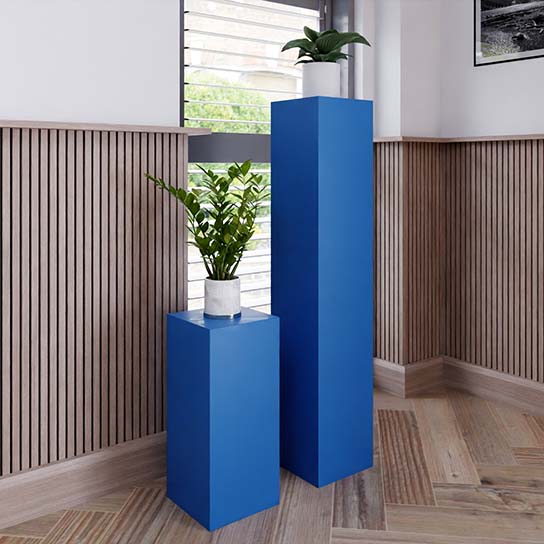 [1009] Blauw Gelakte Zuil (200 x 200 x 1100 mm, RAL - 5000 - Paarsblauw, Zijdeglans)