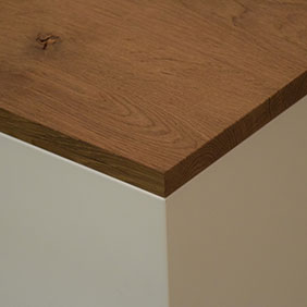 [9002] Topplaat gebakken eikenhout voor sokkels/zuilen/pilaren (200 x 200 mm, Geschuurd)