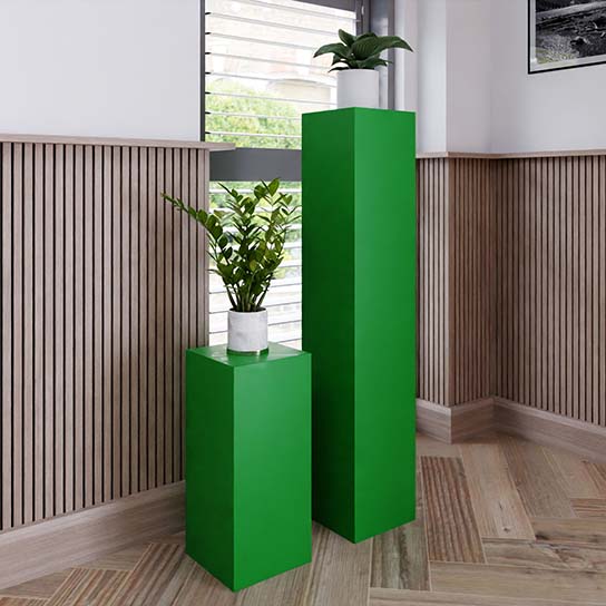 [1010] Groen Gelakte Zuil (200 x 200 x 1100 mm, Zijdeglans 2K, RAL - 6000 - Patinagroen)