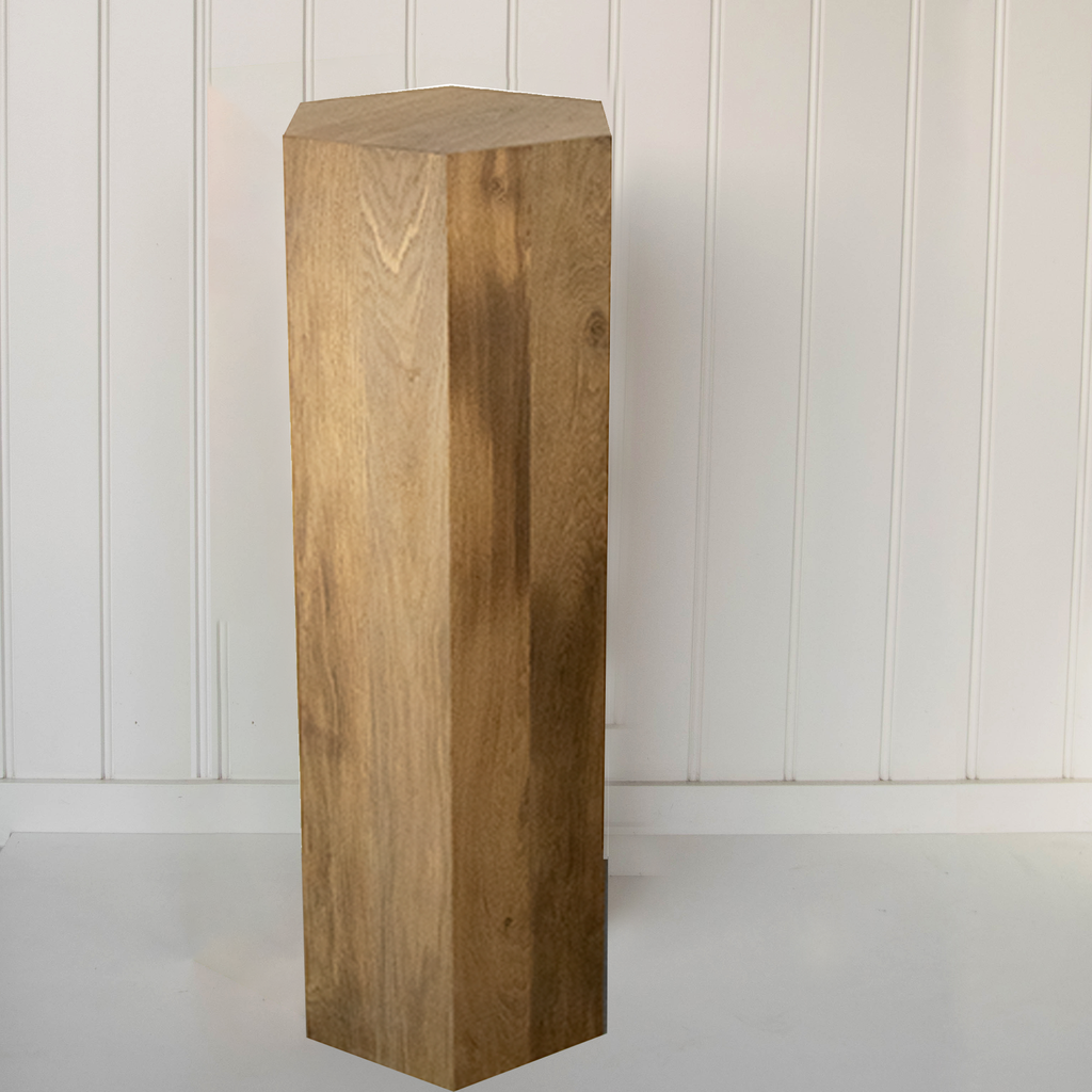 [1501] Hexagon Gebakken Eikenhout Zuil (300 x 1000 mm)