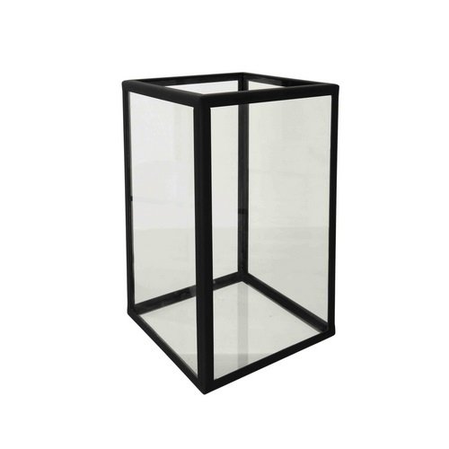 [9104] Windlicht Kubus Rookglas groot (40 x 40 x 60 cm)
