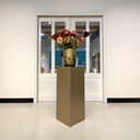 Metaal Gelakte Zuil Vierkant Antiek Goud