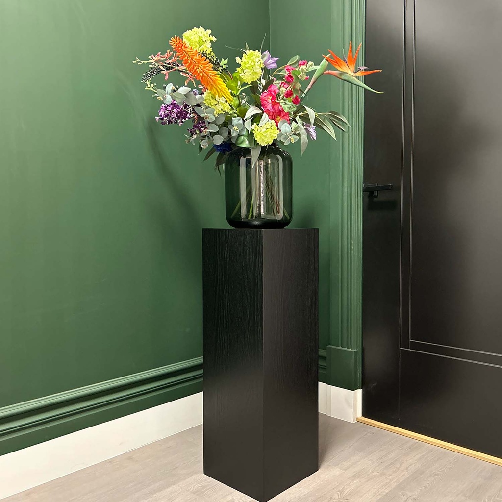 [2502] Eiken Fineer Zuil Mat Zwart RAL kleur 9005 (300 x 300 x 1000 mm)