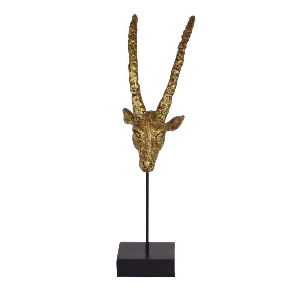 [6005] Gouden bok op voet