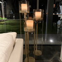 Sokkel Metaal Rond Goud  excl. windlicht