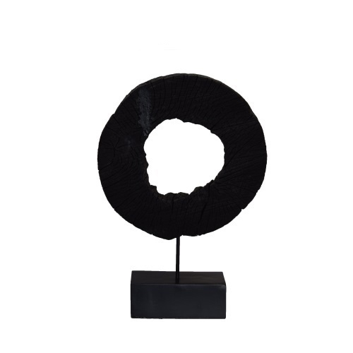 [6014] Ornament zwart op voet 