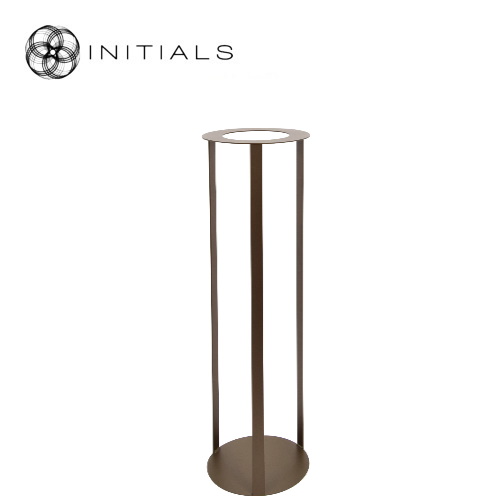 [4030] Sokkel Metaal Rond Metallic Bruin  excl. windlicht (ø27.5 x 100 cm)