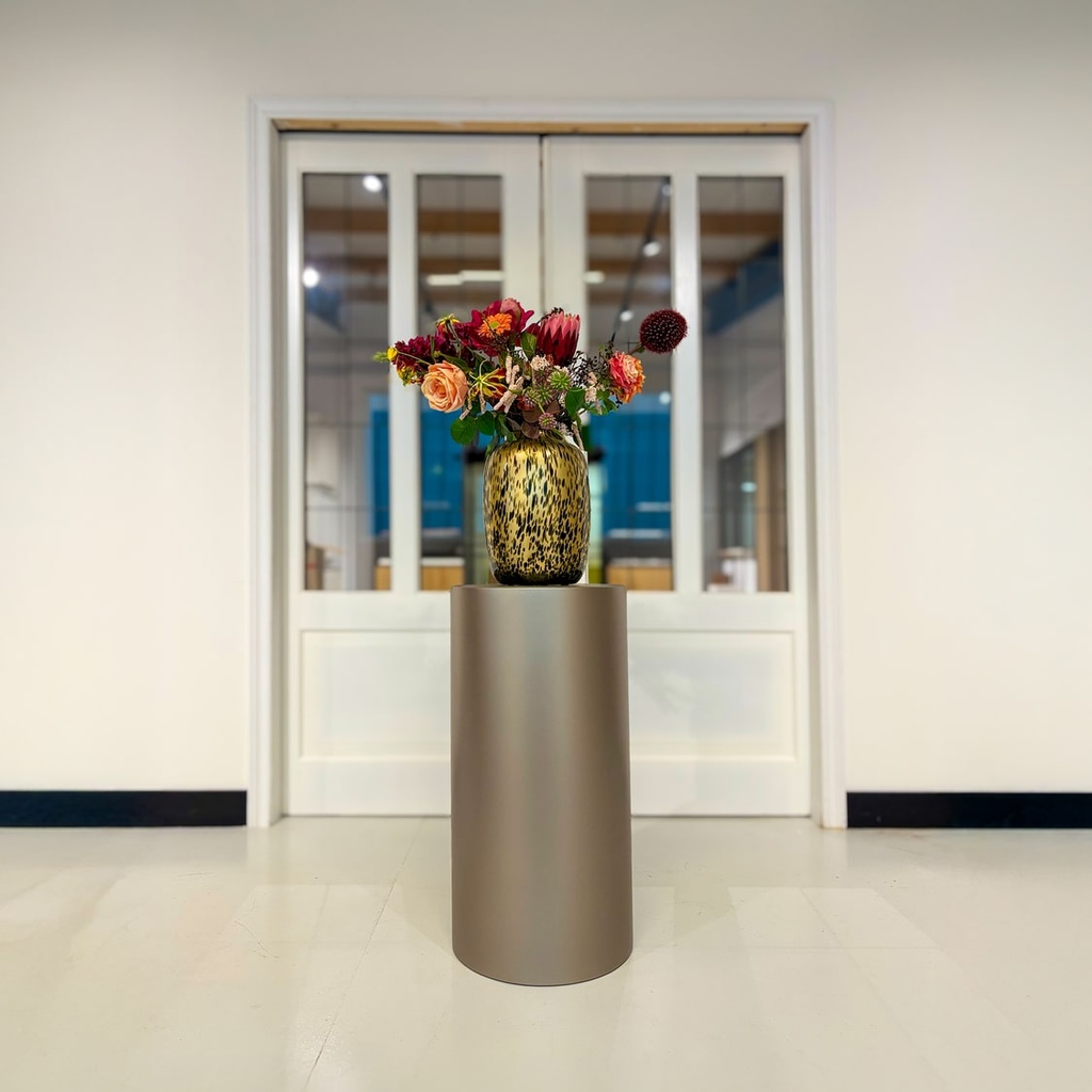 [1224] Metaal Gelakte Zuil Rond Champagne (315 x 315 x 1000 mm)