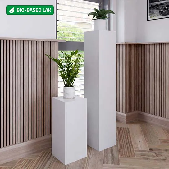 [1019] Bio-based Gelakte Zuil (200 x 200 x 1100 mm, RAL - 9010 - Zuiver wit)
