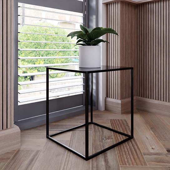 [4004] Vierkante Zwarte Zuil (Maatwerk)