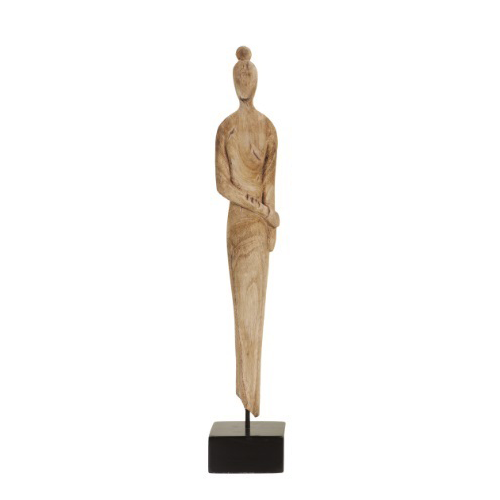Houten beeld vrouw op voet
