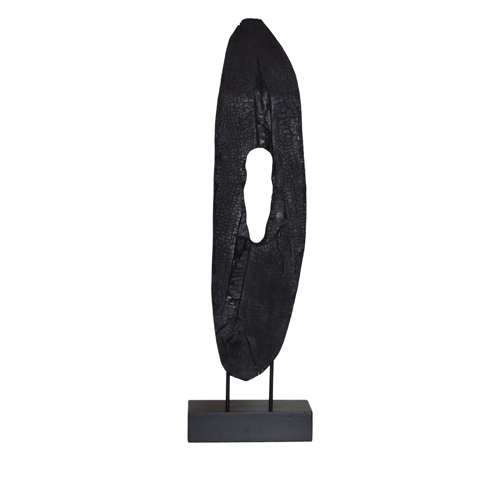 Zwarte sculptuur op voet